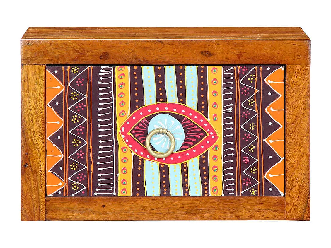 Mesita de Noche | Armario de Noche Marrón 35x30x22 cm madera maciza de acacia