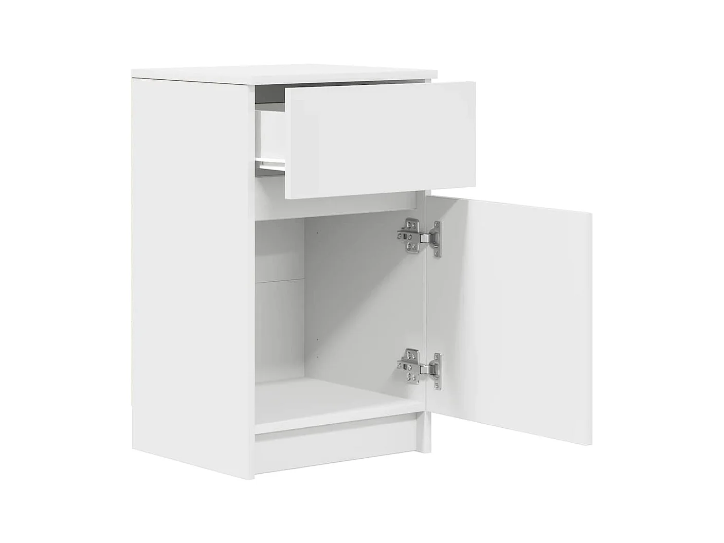 Mesita de noche | Mesilla de noche madera contrachapada blanco 39x35x65 cm