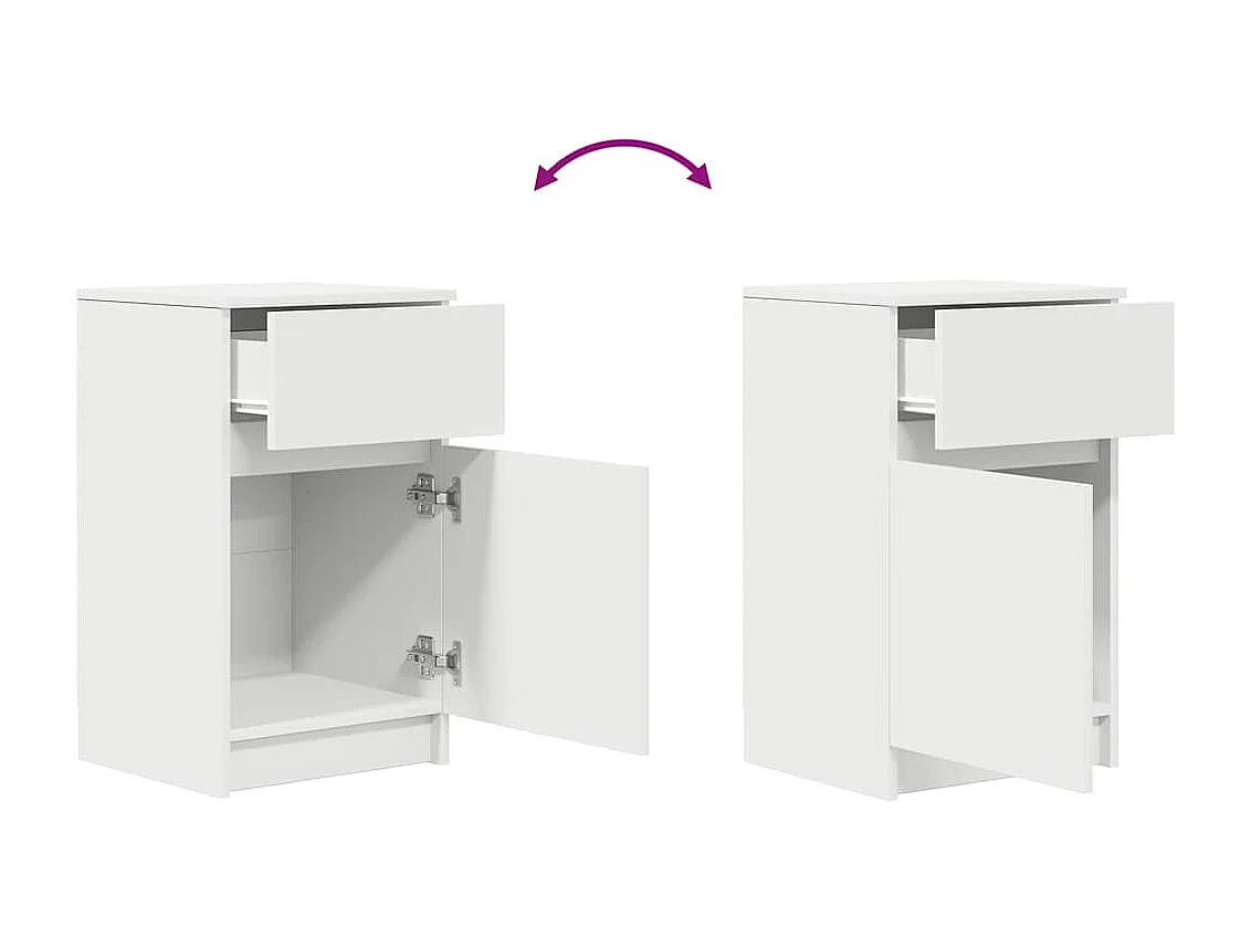 Nachttisch-Beistelltisch Weiß 39x35x65 cm Holzwerkstoff SHL31023