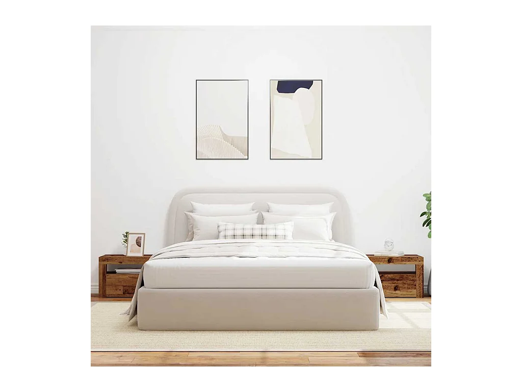 Mesitas de noche | Mesilla de noche con luces LED 2 uds madera vieja 60x35x40 cm