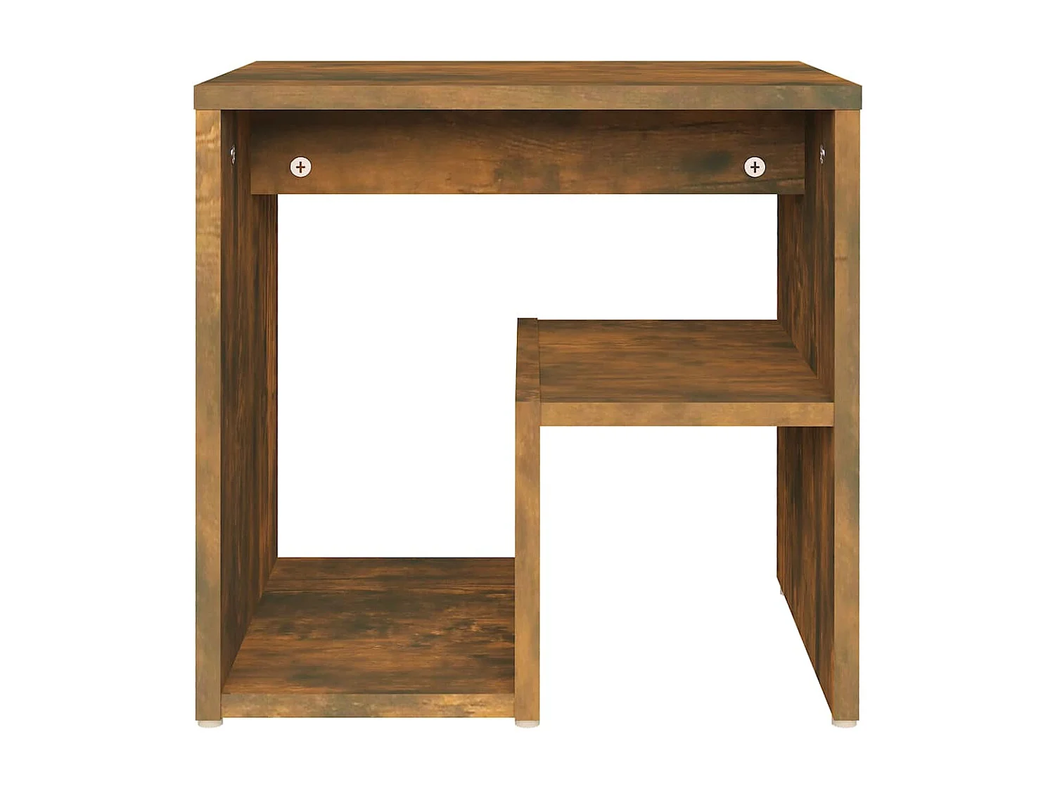 Nachttisch 2er Set-Beistelltisch-Nachttischkommode Räuchereiche 40x30x40 cm Holzwerkstoff SHL68034