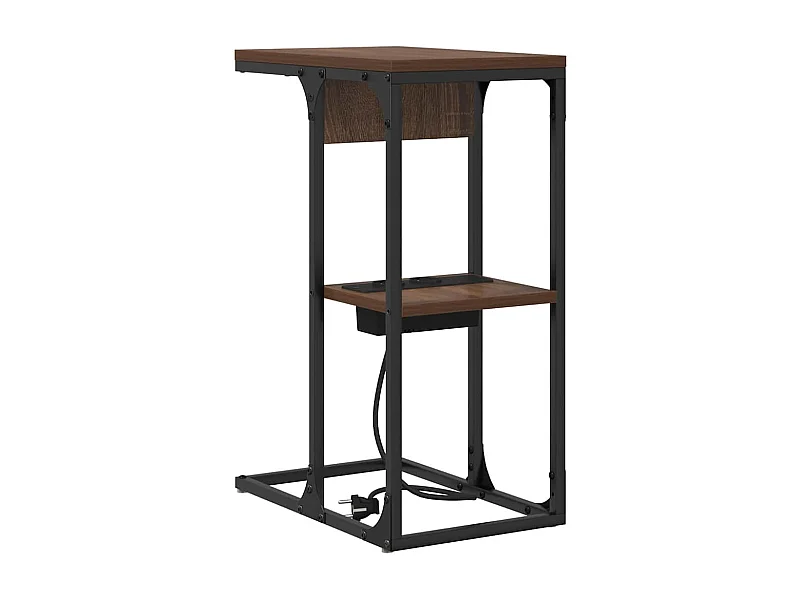 Mesa de Noche | Mesa auxiliar | Mesita de noche Marrón roble 41.5x26x60.5 cm