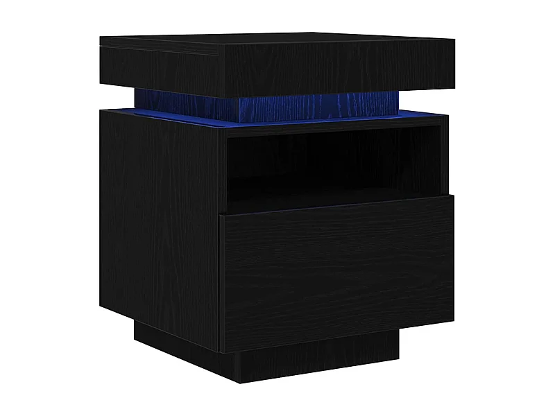 Mesita de Noche | Armario de Noche | Mesa auxiliar con cajón 2 uds. Roble negro 40x39x48.5 cm