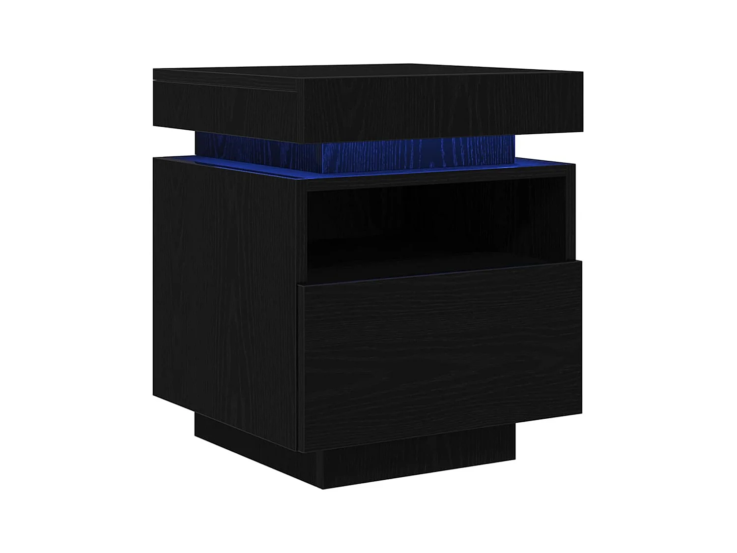 Mesita de Noche | Armario de Noche | Mesa auxiliar con cajón 2 uds. Roble negro 40x39x48.5 cm