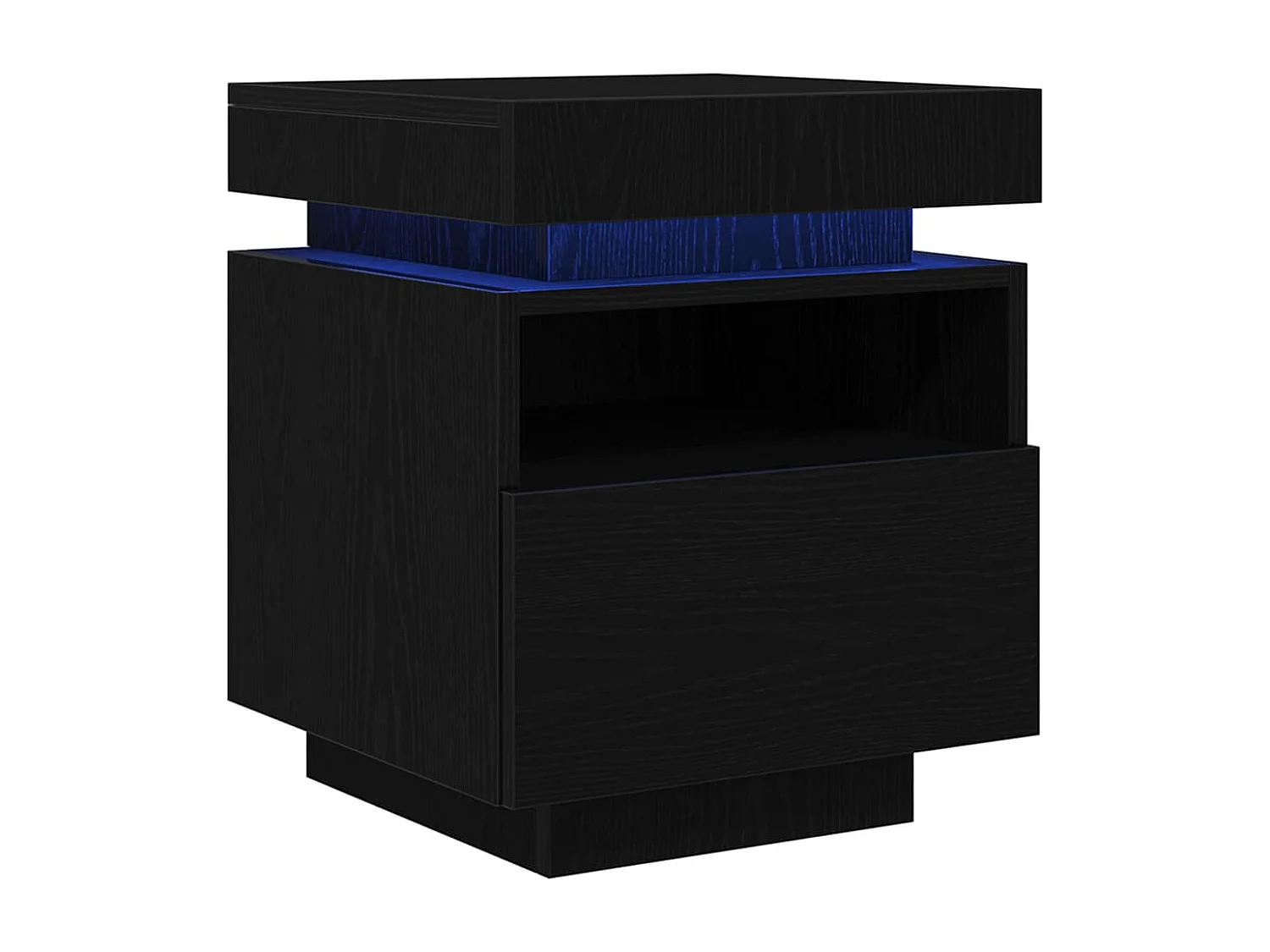 Mesita de Noche | Armario de Noche | Mesa auxiliar con cajón 2 uds. Roble negro 40x39x48.5 cm