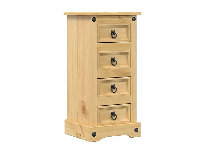Comodino | Tavolino da notte Corona 35x32.5x74 cm in Legno Massello di Pino SHL4707