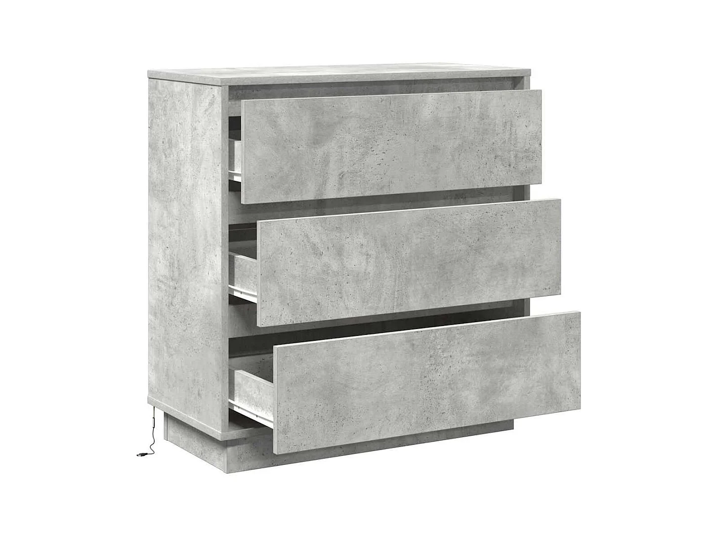 Mesita de Noche | Armario de Noche con cajón con Gris Concreto 71x34.5x75 cm