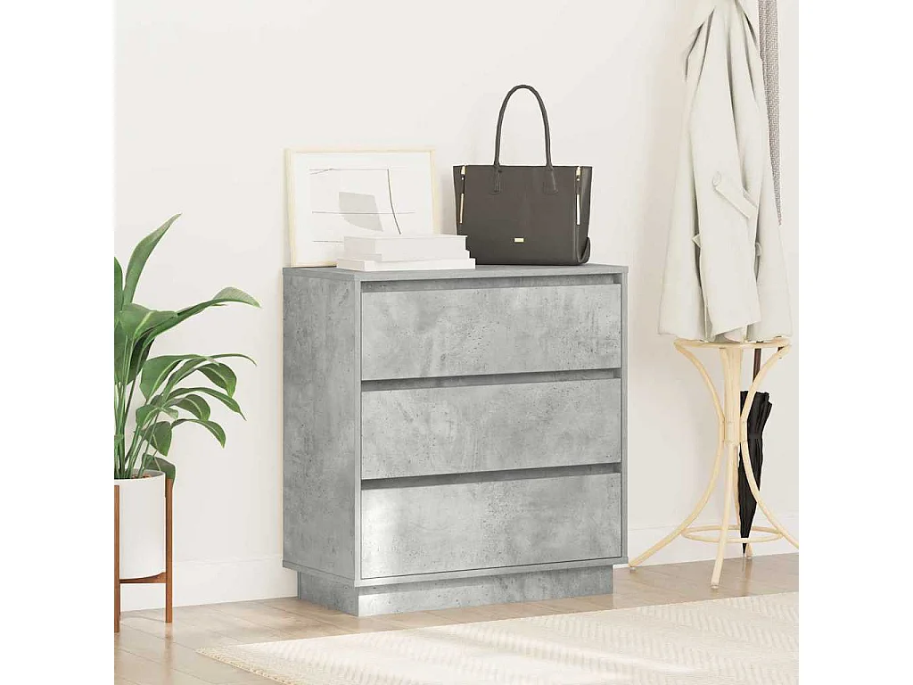 Nachttisch-Beistelltisch Beton Grau 71 x 34,5 x 75 cm Holzwerkstoff SHL11281