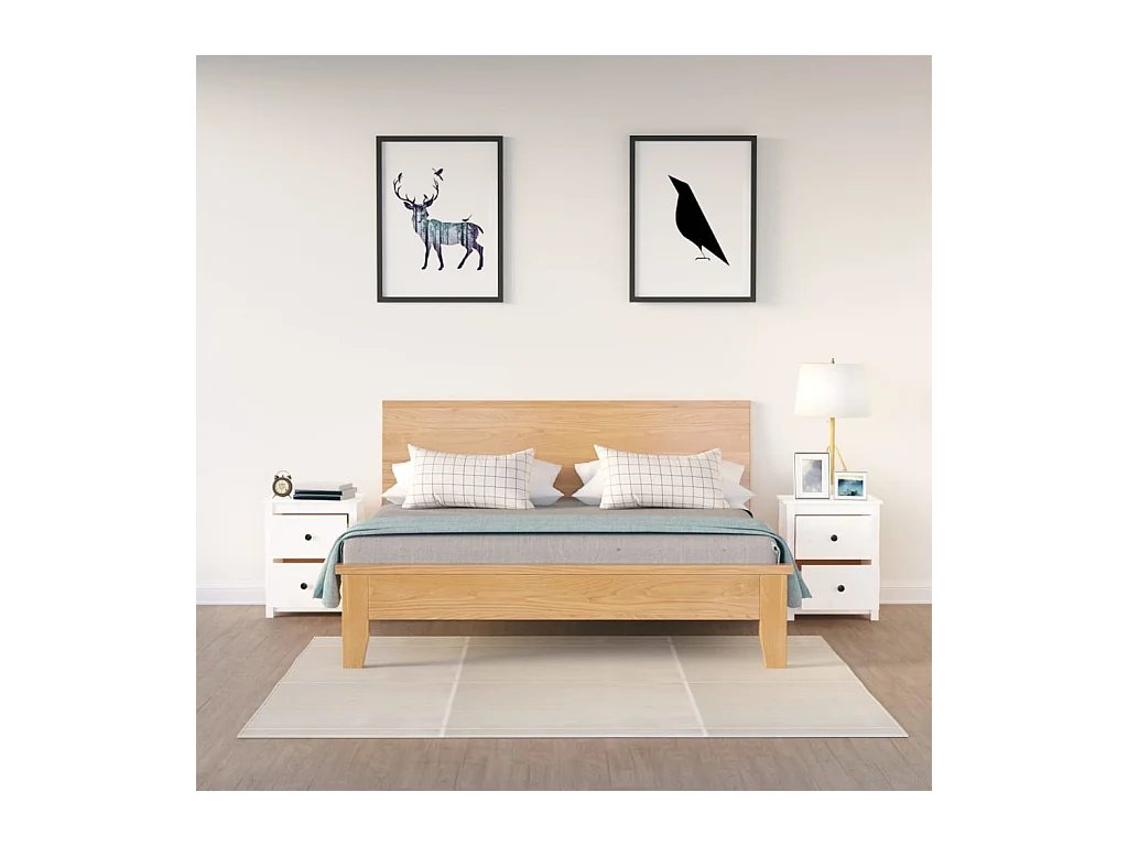 Mesitas de noche | Mesilla de noche 2 uds madera maciza pino blanca 50x35x61,5 cm