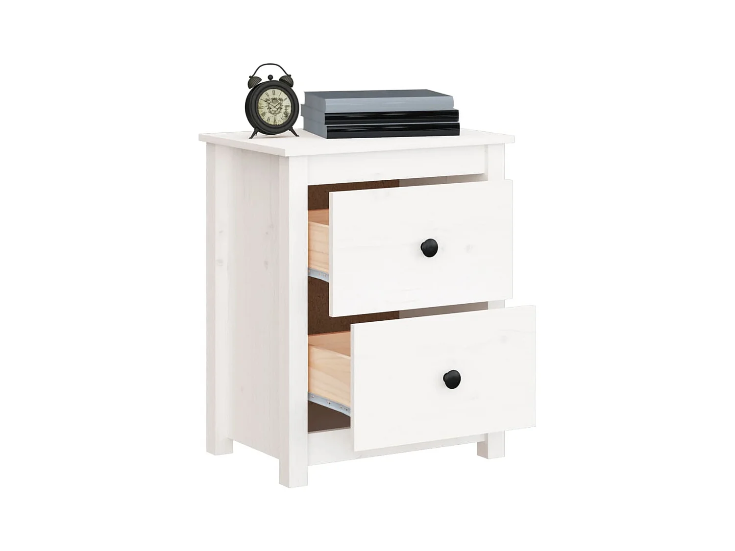 Mesitas de noche | Mesilla de noche 2 uds madera maciza pino blanca 50x35x61,5 cm