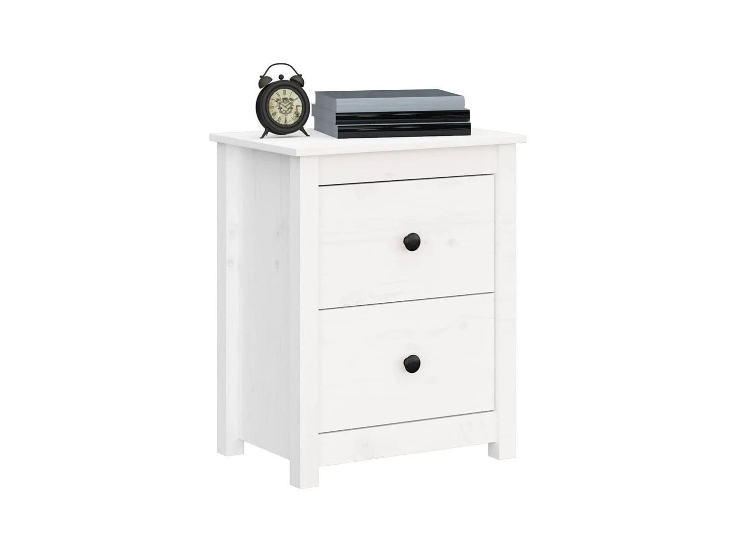 Mesitas de noche | Mesilla de noche 2 uds madera maciza pino blanca 50x35x61,5 cm