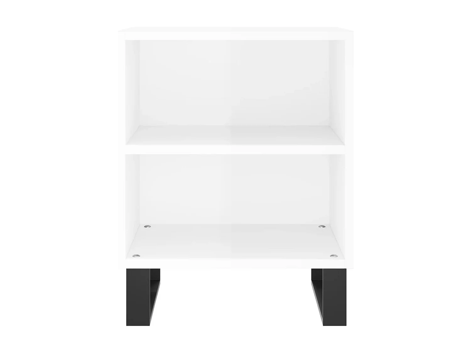 Nachttisch 2er Set-Beistelltisch-Nachttischkommode Hochglanz-Weiß 40x30x50 cm Holzwerkstoff SHL67289