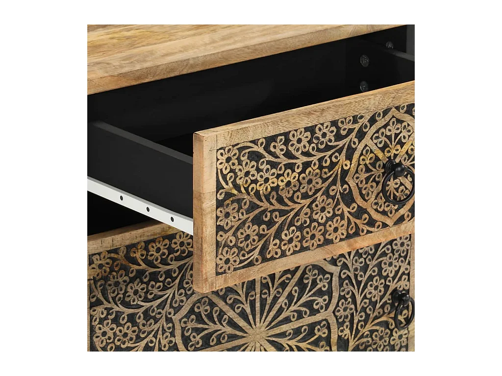 Table de chevet-Table d'appoint 50x33x60 cm bois de manguier massif