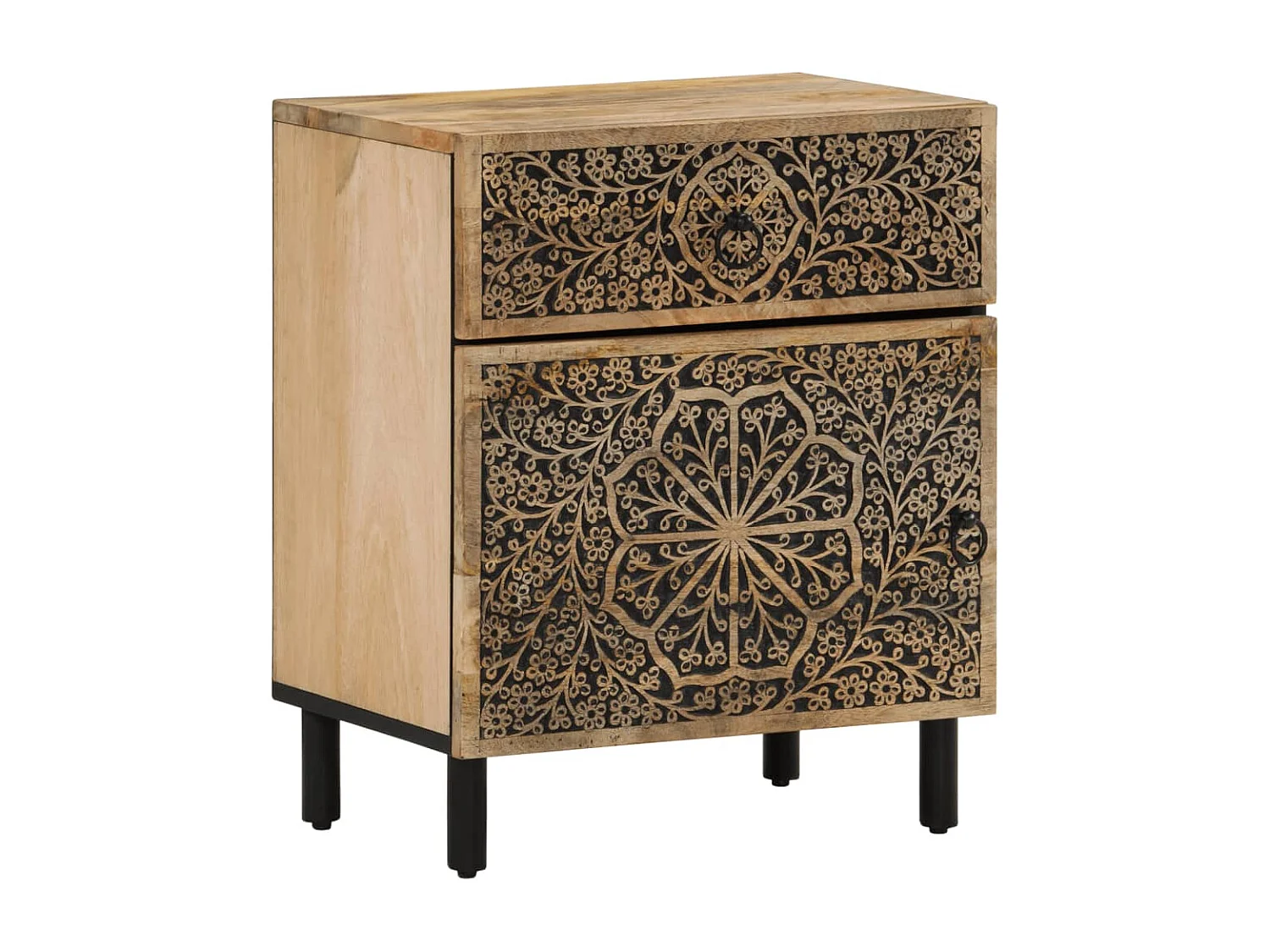 Nachttisch-Beistelltisch 50x33x60 cm Massivholz Mango SHL78199