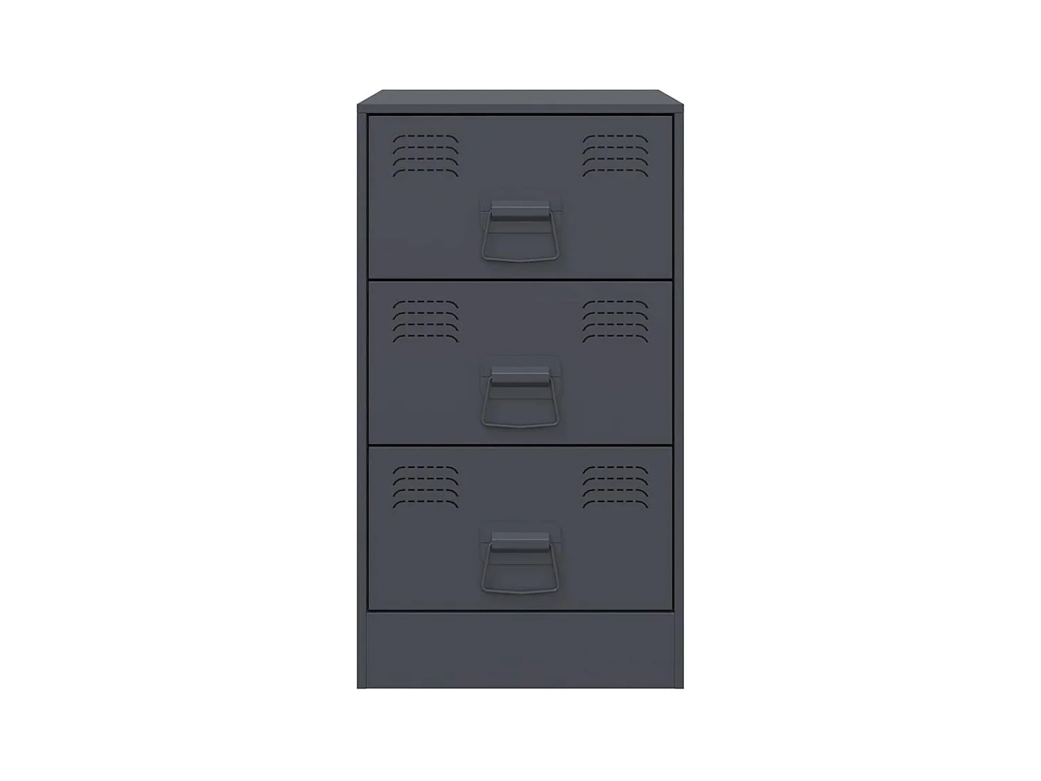 Tables de chevet lot de 2 avec tiroirs anthracite 34,5x39x62 cm acier