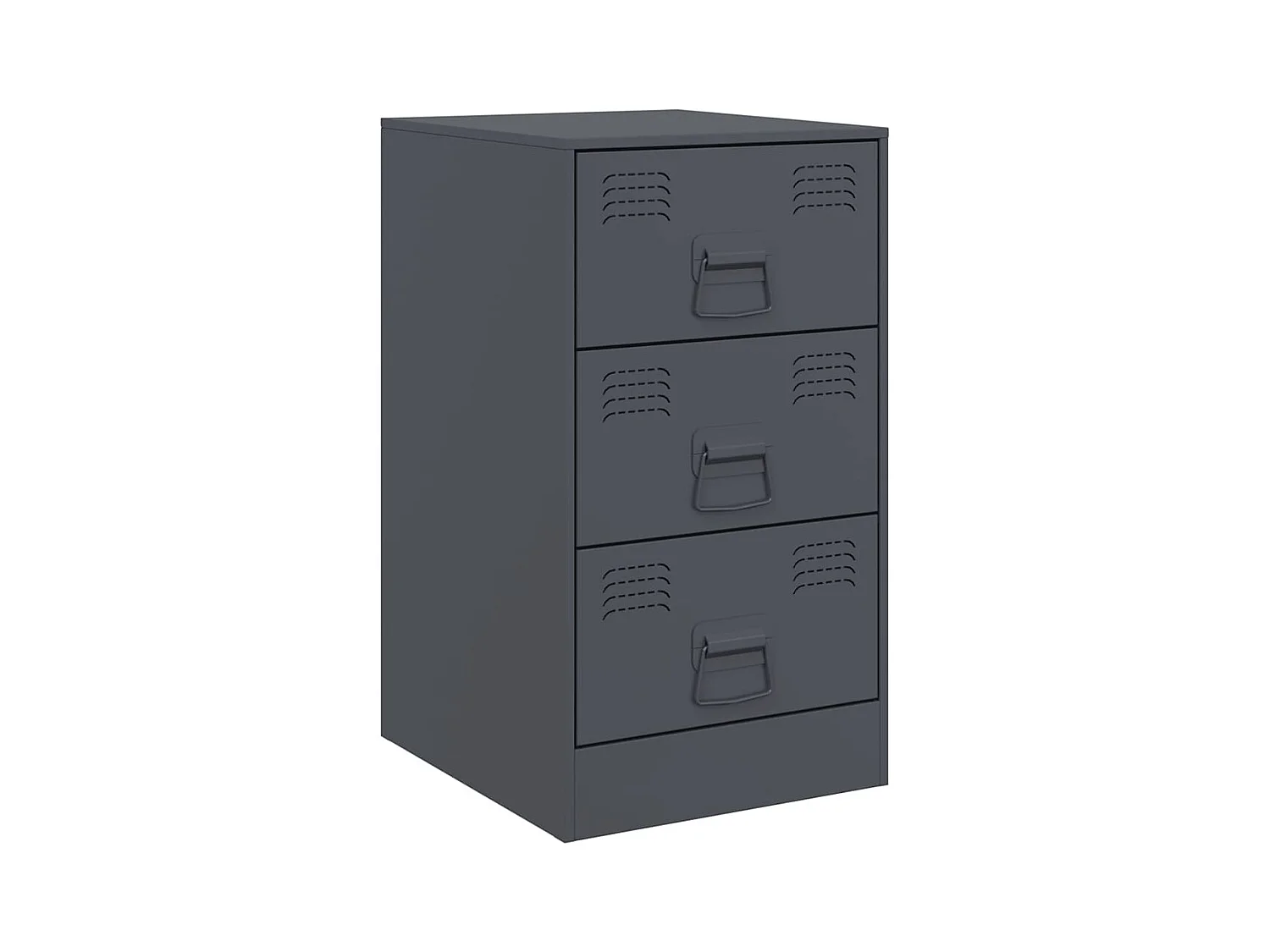 Tables de chevet lot de 2 avec tiroirs anthracite 34,5x39x62 cm acier