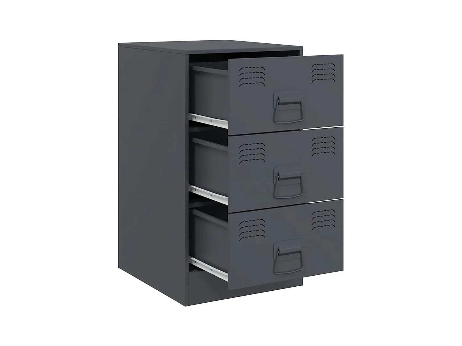 Tables de chevet lot de 2 avec tiroirs anthracite 34,5x39x62 cm acier