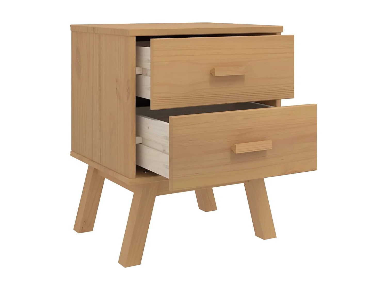 Nachttisch-Beistelltisch OLDEN Braun Massivholz Kiefer SHL54361