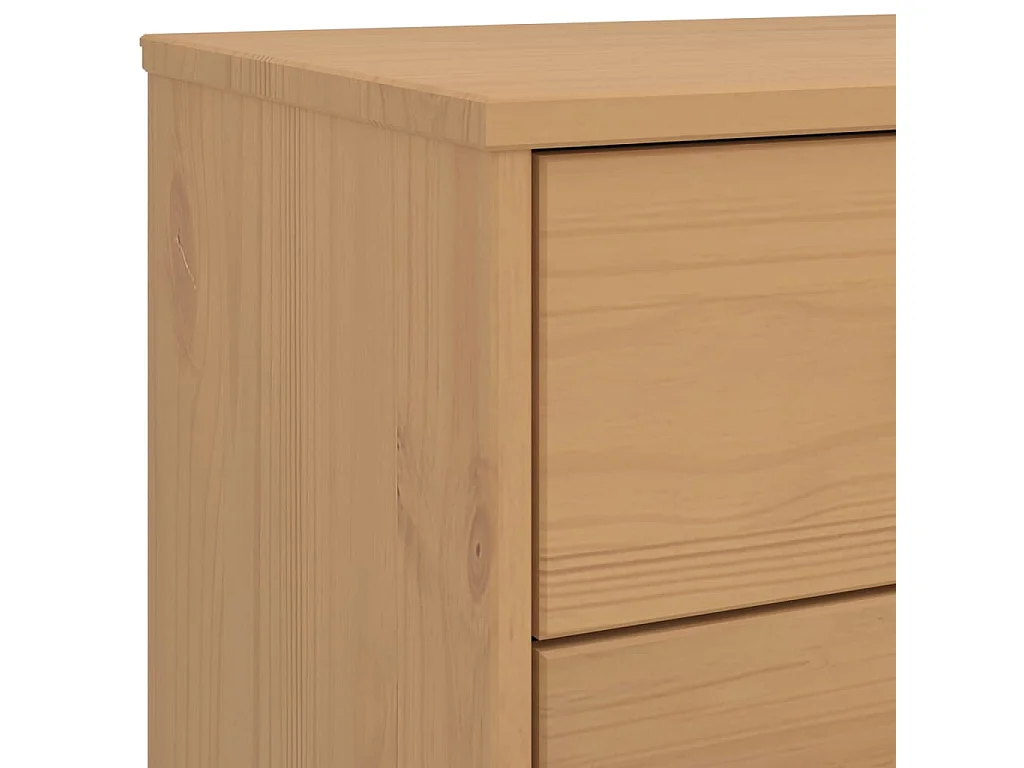 Nachttisch-Beistelltisch OLDEN Braun Massivholz Kiefer SHL54361