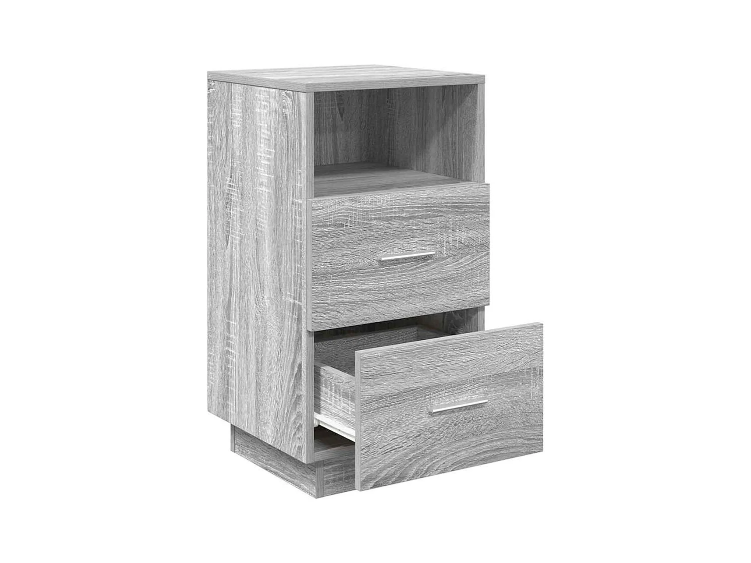 Mesillas de noche | Mesita de noche 2 uds con 2 cajones gris sonoma 36x36x68 cm