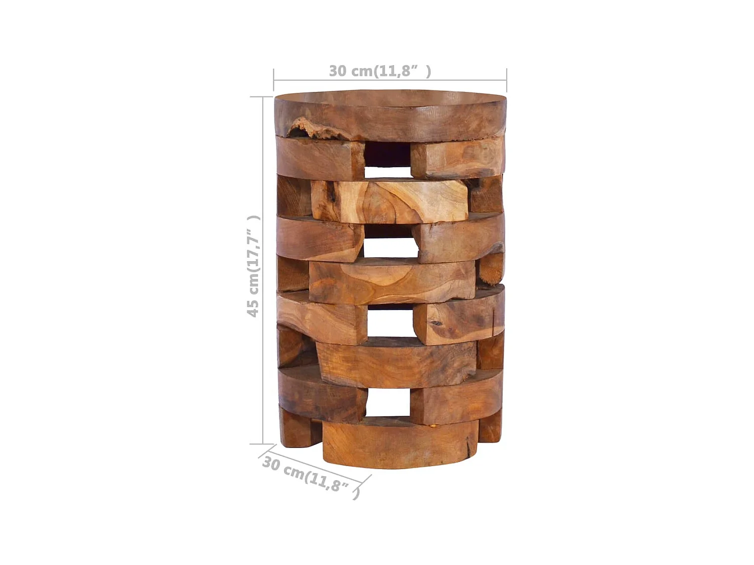 Mesita de noche | Mesilla de noche de madera maciza de teca 30x30x45 cm