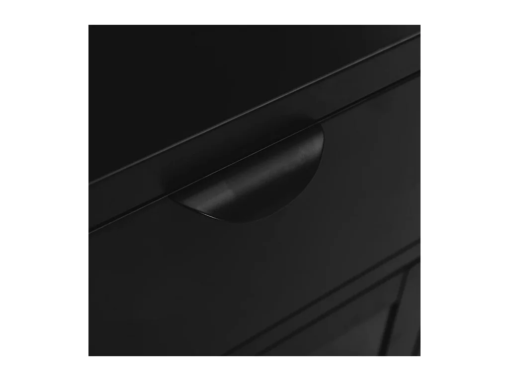 Mesita de noche | Mesilla de noche negra acero y vidrio 40x30x54,5 cm