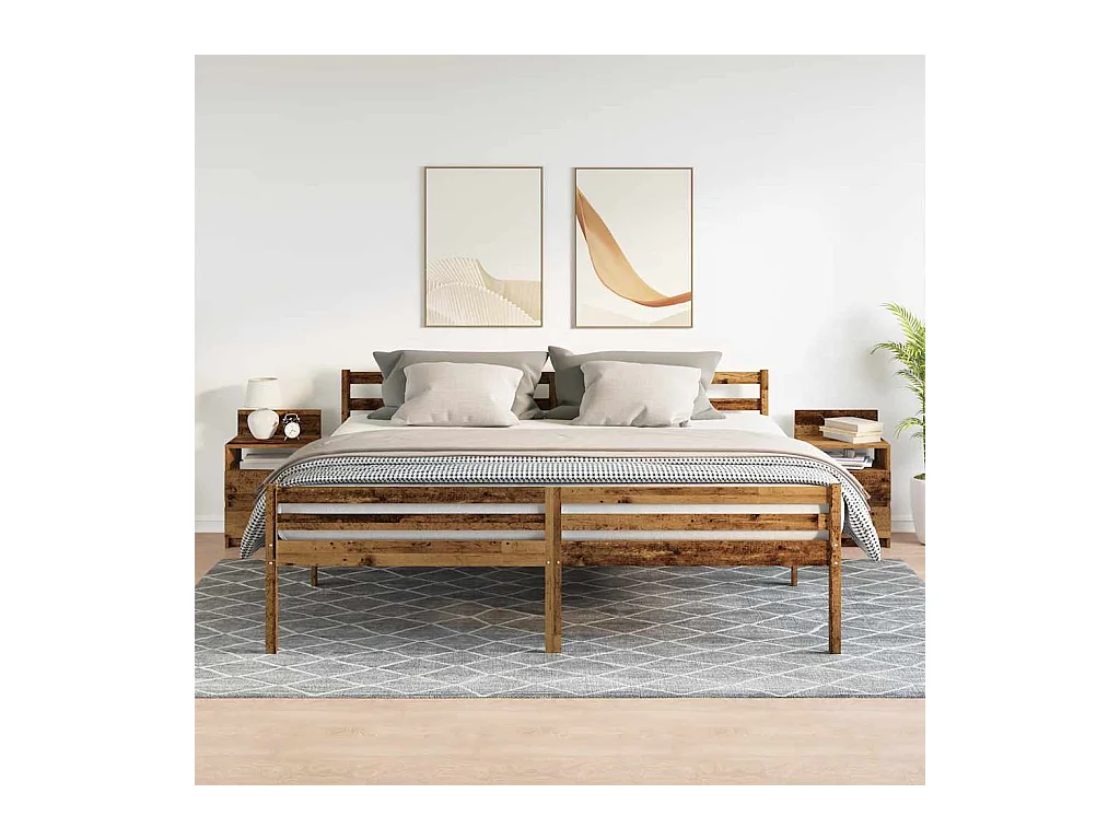 Mesillas de noche | Mesita de noche 2 uds con 2 cajones madera vieja 40x33x60 cm