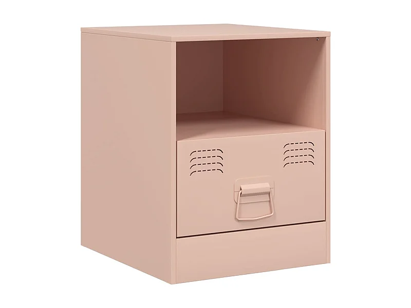 Table de chevet Étroite-Table d'appoint-Table de nuit rose 34,5x39x44 cm acier