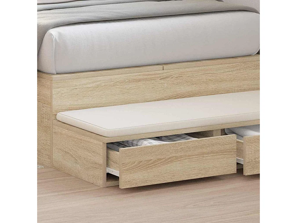 Cajones de cama con cajón Roble Sonoma 80x36.5x16.5 cm