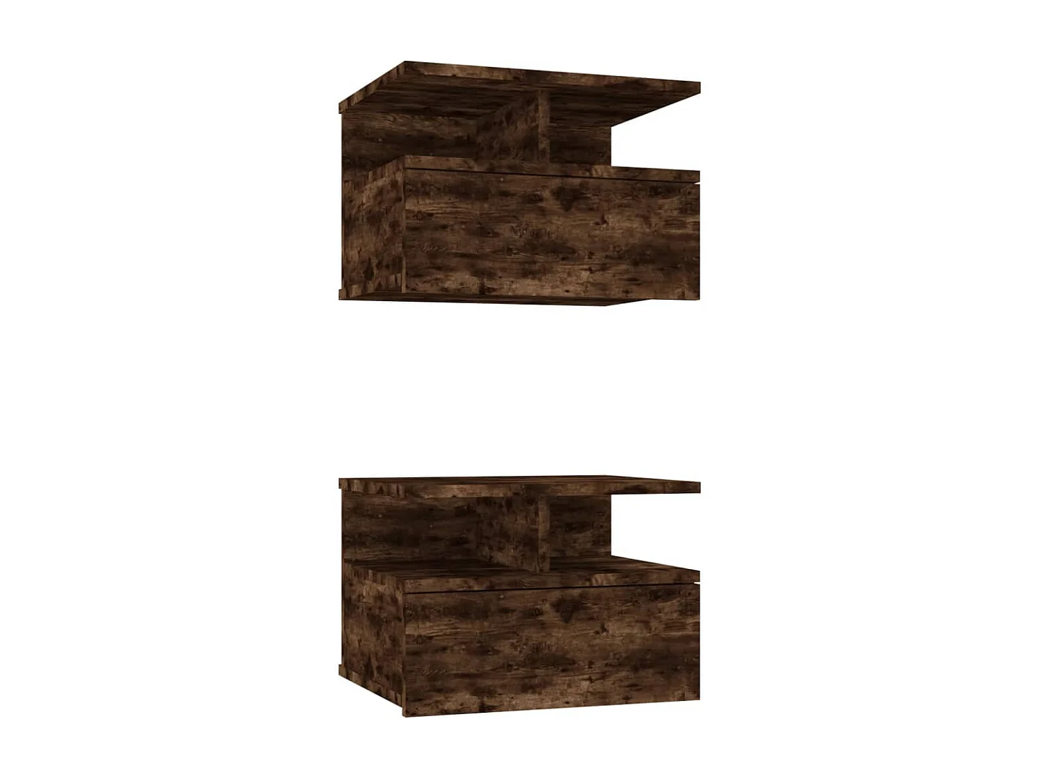 Nachttisch Hängend 2 Stk. Räuchereiche 40x31x27cm Holzwerkstoff SHL96632