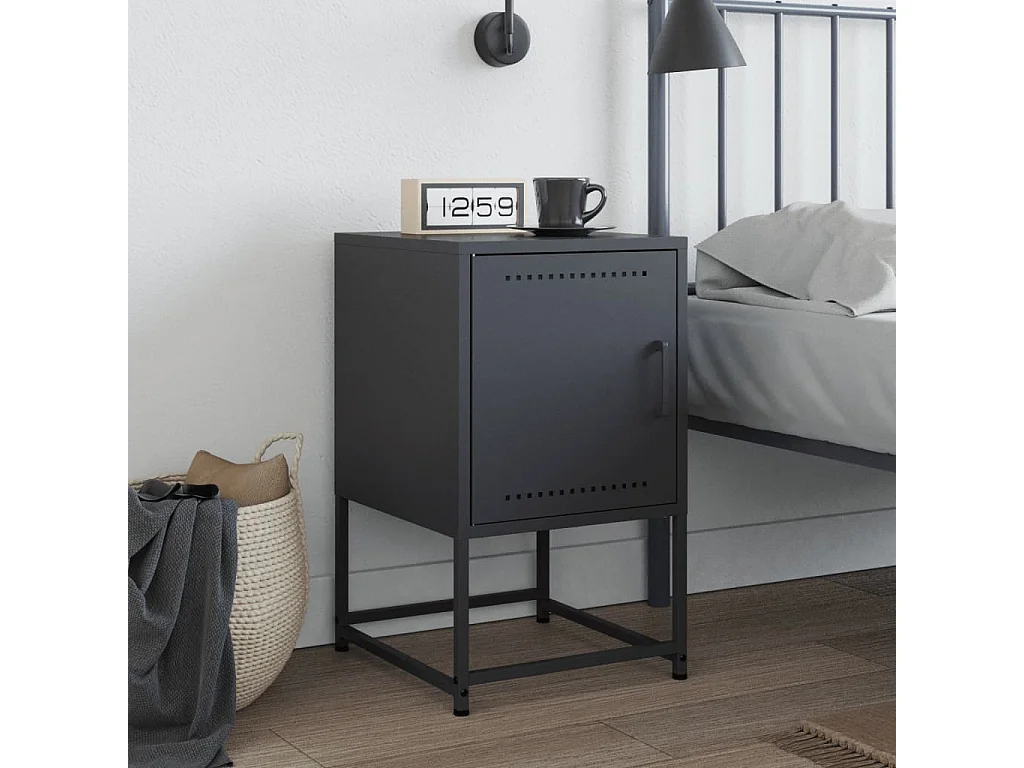 Table de chevet Étroite-Table d'appoint-Table de nuit anthracite 36x39x60,5 cm acier