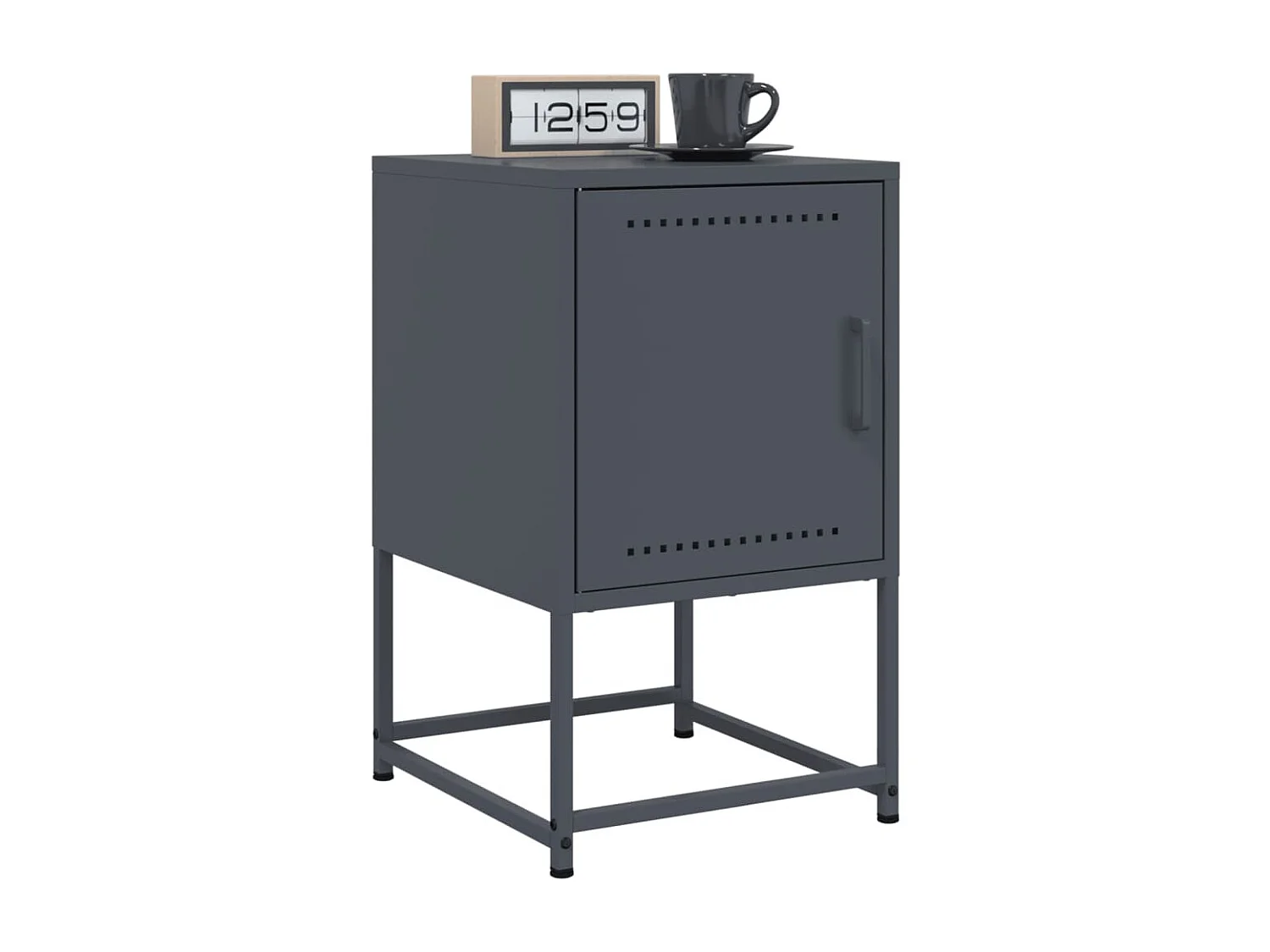 Table de chevet Étroite-Table d'appoint-Table de nuit anthracite 36x39x60,5 cm acier