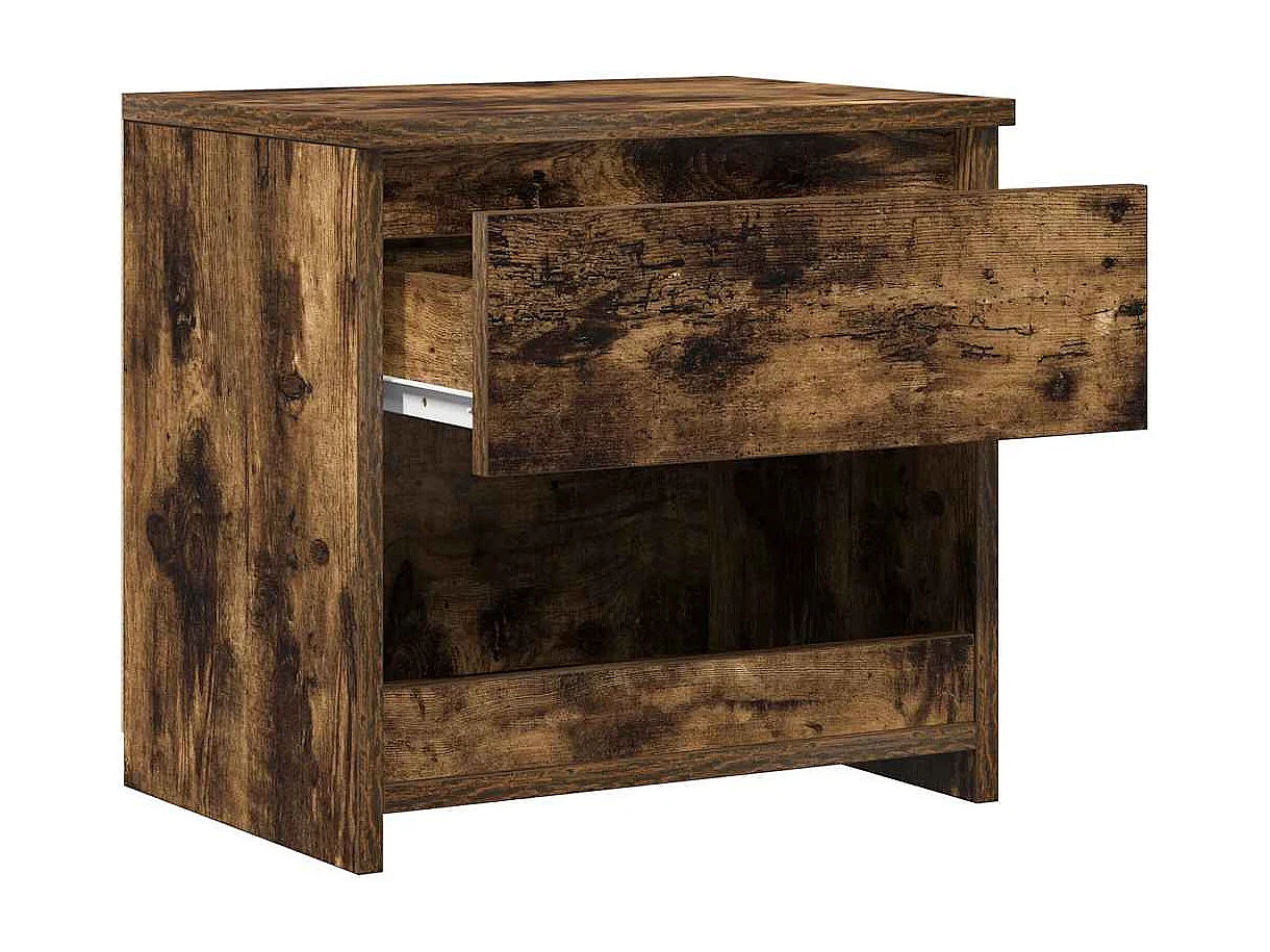 Mesita de noche | Mesilla de noche madera contrachapada roble ahumado 40x30x39cm