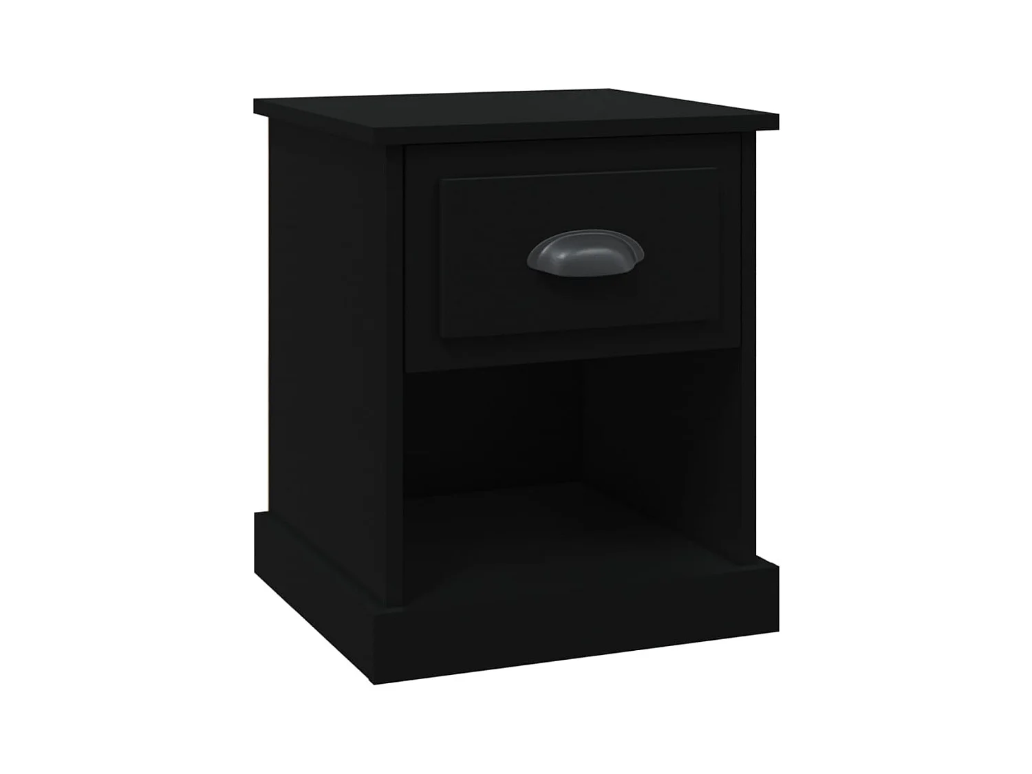 Mesita de noche | Mesilla de noche madera contrachapada negro 39x39x47,5 cm