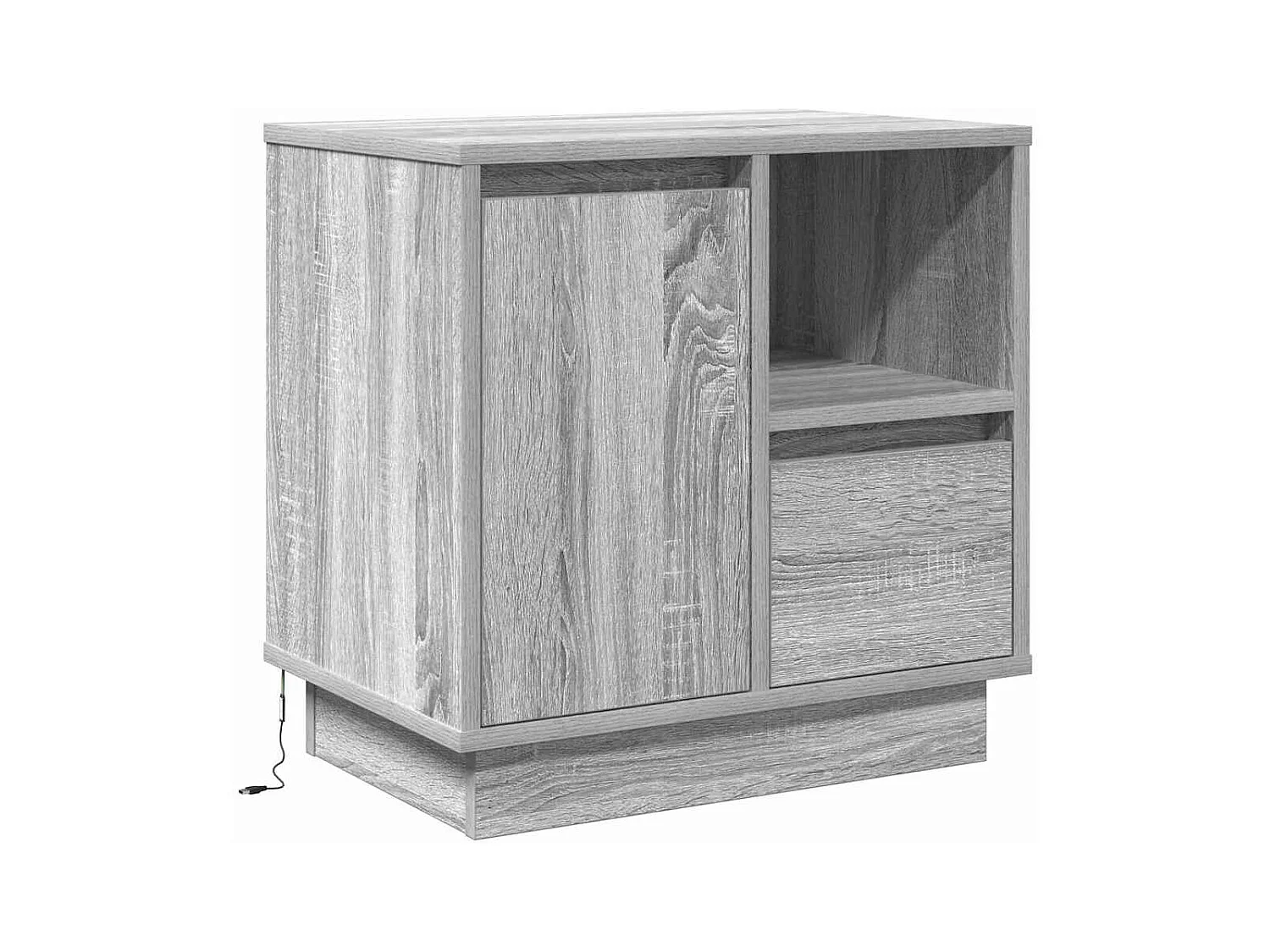 Mesa de Cabeceira com 2 peças Cinzeto 50x34.5x50 cm