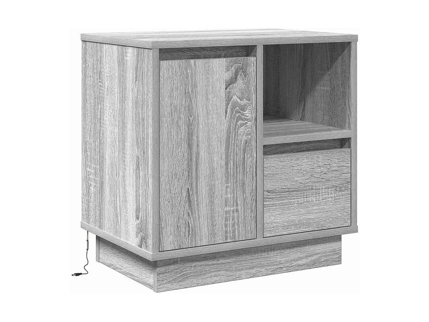 Nachttisch 2er Set-Beistelltisch Grau 50 x 34,5 x 50 cm Holzwerkstoff SHL23603