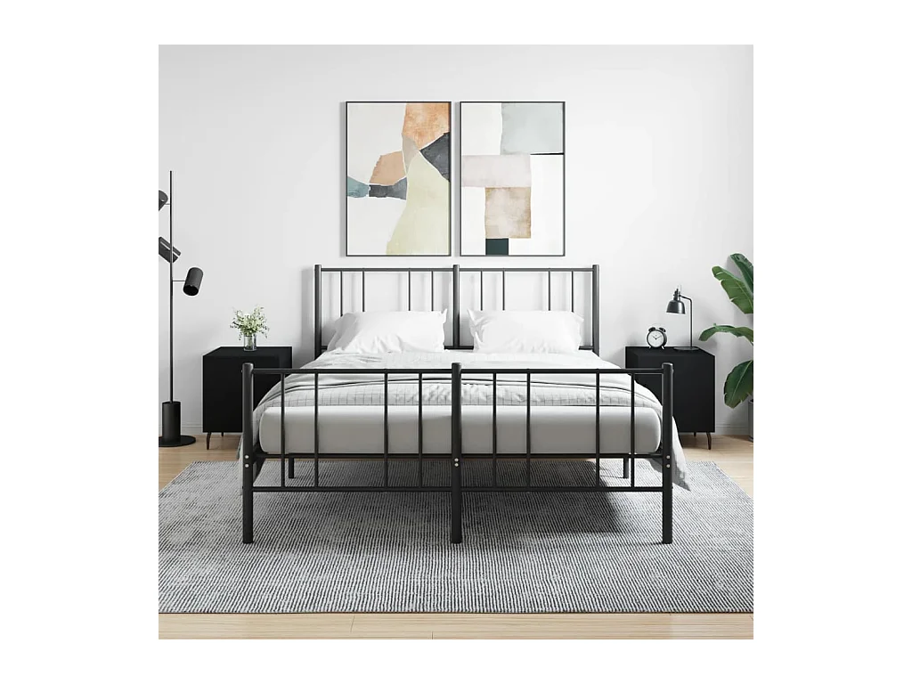 Lot de 2 Tables de chevet avec rangement noir 40x40x50 cm bois d’ingénierie