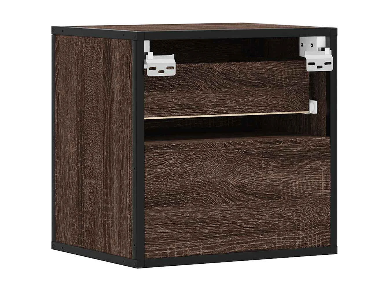 Table de chevet flottante chêne marron 40x31x39,5 cm