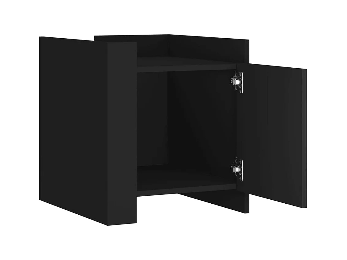 Table de chevet-Table d'appoint Compartiments ouverts noir 45x50x50 cm bois d’ingénierie