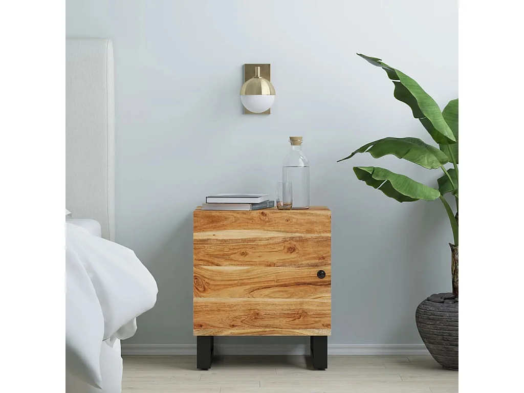 Nachttisch-Beistelltisch 40x33x46 cm Massivholz Akazie SHL12291