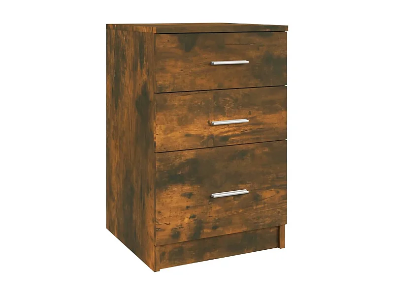 Mesita de noche | Mesilla de noche madera contrachapada roble ahumado 40x40x63 cm