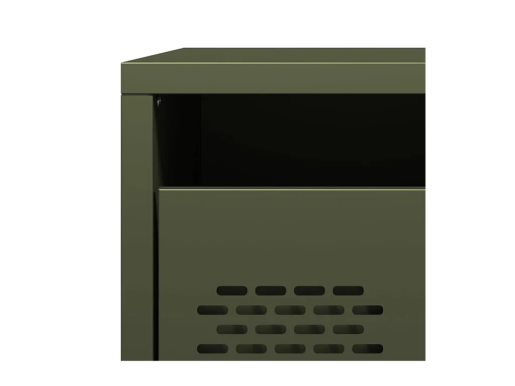 Mesita de noche | Mesilla de noche acero verde oliva 35x39x43,5 cm