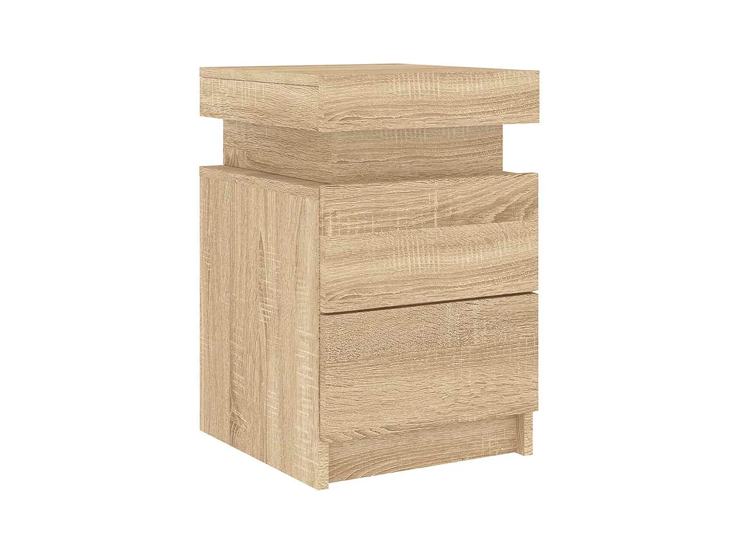 Pack 2 uds Mesitas de noche | Mesilla de noche con luces LED roble Sonoma 35x39x55 cm