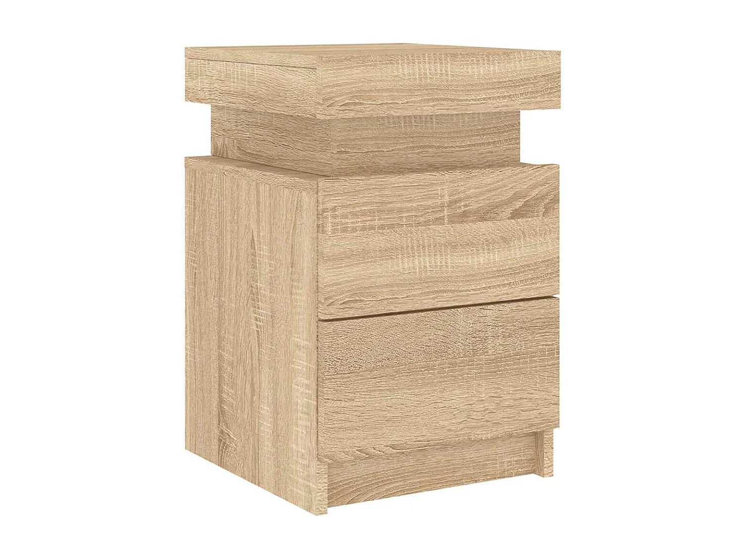 Nachttische mit LED-Leuchten 2er Set | Beistelltisch Sonoma Eiche 35x39x55 cm SHL72813
