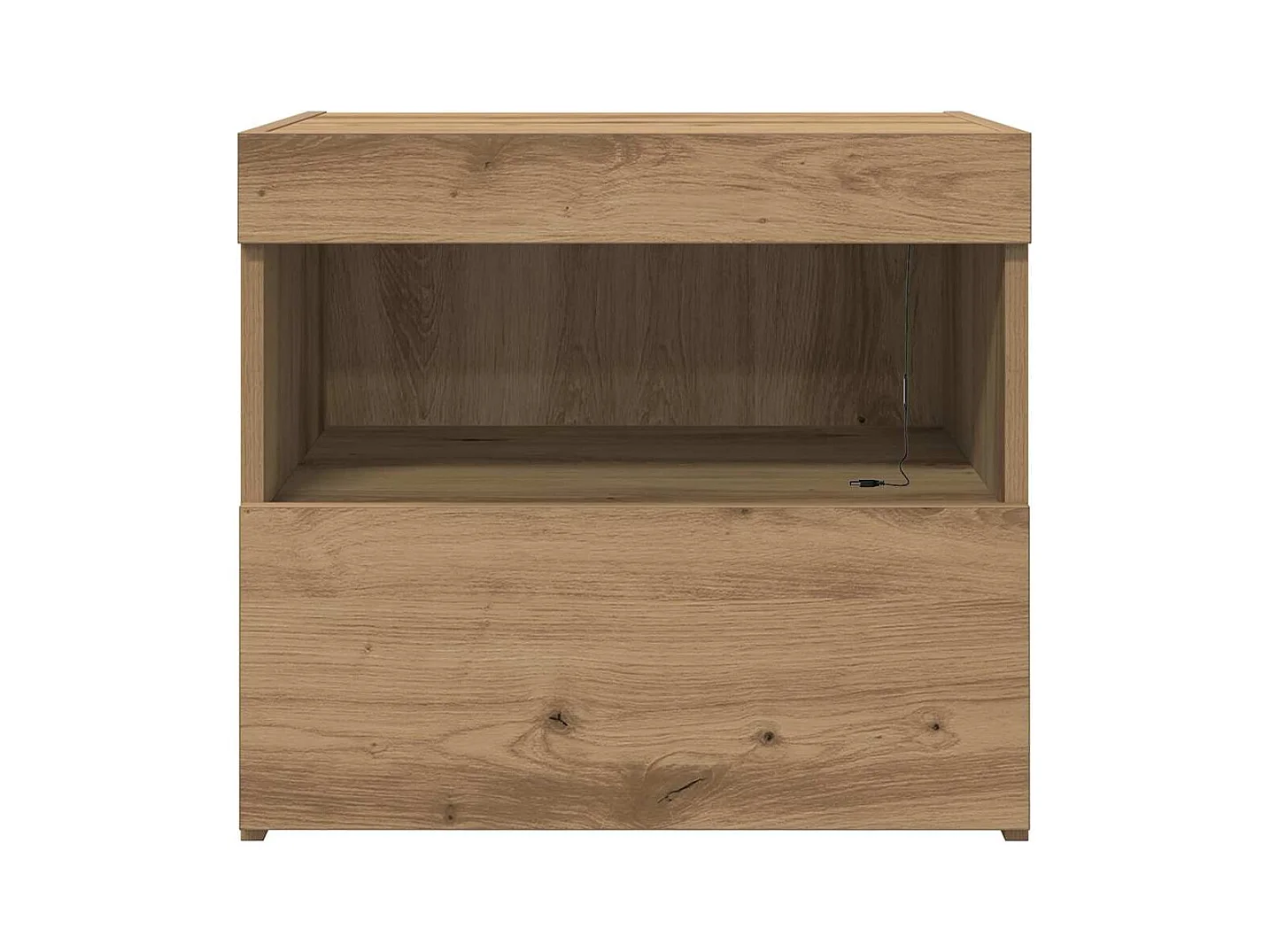 Mesita de Noche | Mesa auxiliar con cajón Roble artisan 50x40x45 cm