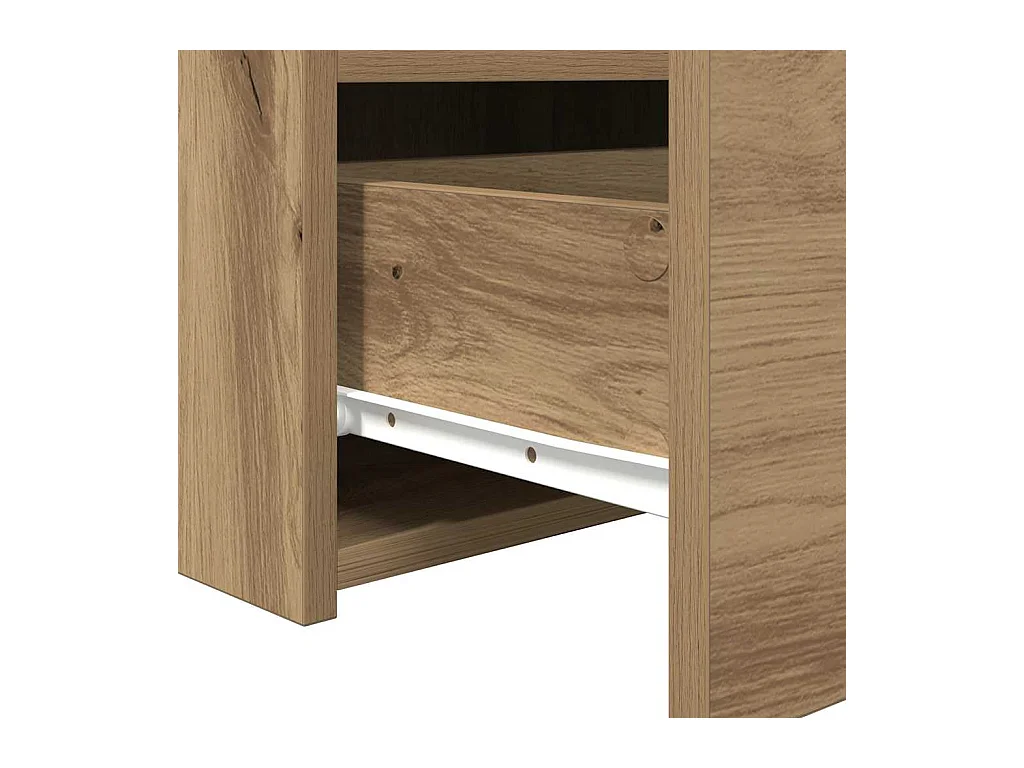 Mesita de Noche | Mesa auxiliar con cajón Roble artisan 50x40x45 cm