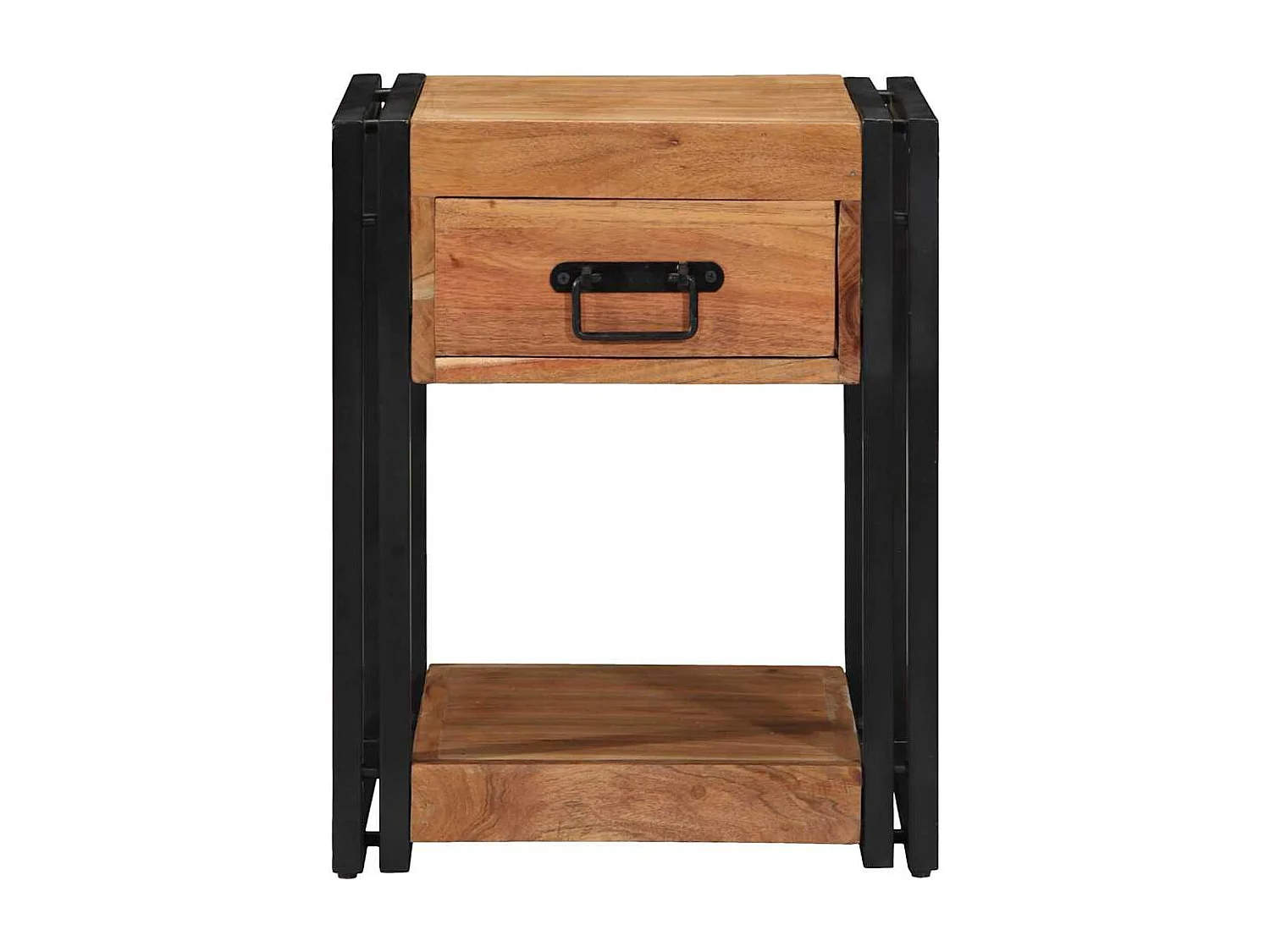 Nachttisch 2er Set-Beistelltisch Braun 40 x 40 x 50 cm Massivholz Akazie SHL94315