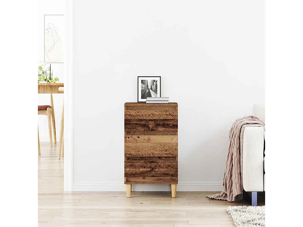 Mesita de Noche | Armario de Noche con cajón Madera vieja 40x35x70 cm