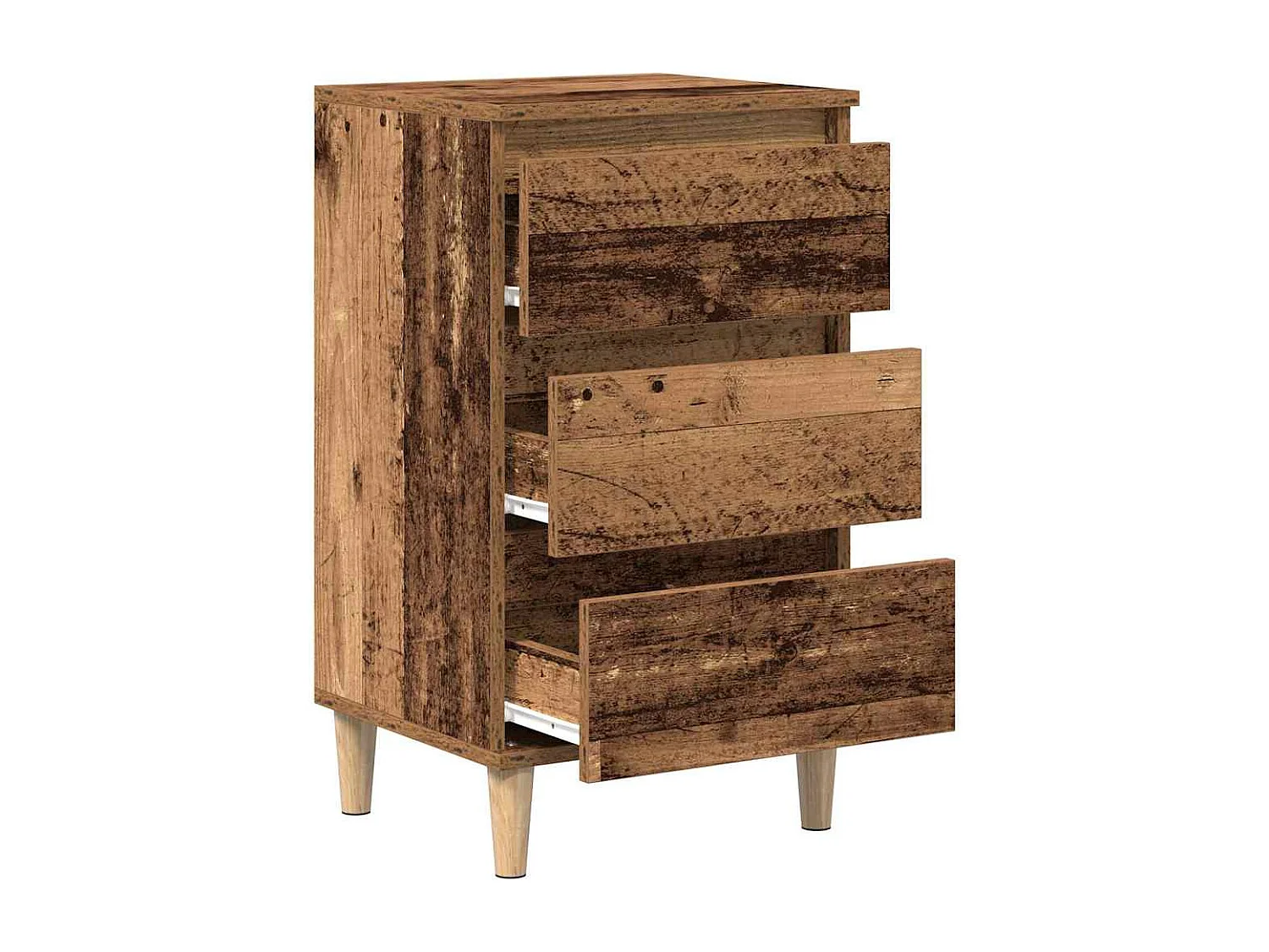 Mesita de Noche | Armario de Noche con cajón Madera vieja 40x35x70 cm