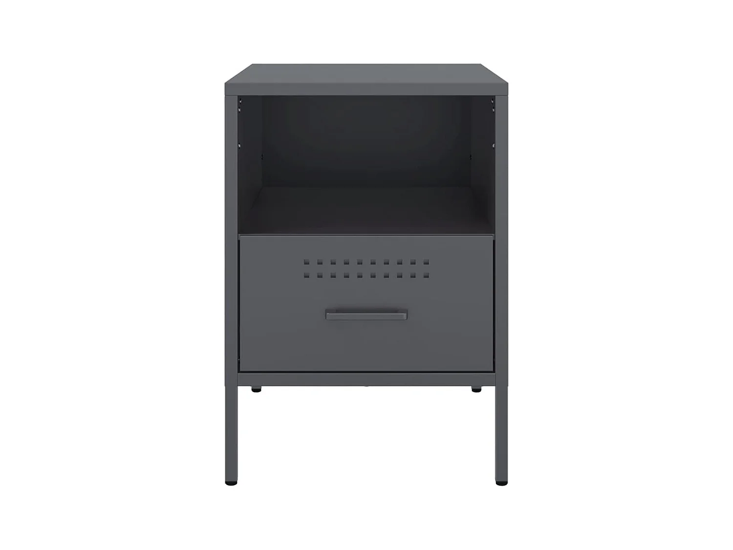 Table de chevet Étroite-Table d'appoint-Table de nuit anthracite 36x39x50,5 cm acier